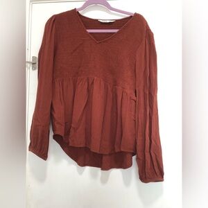 Sonoma Rust Smocked Top